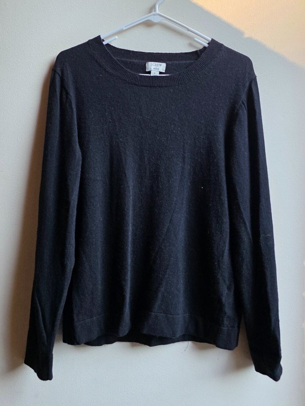 J. Crew Black "Teddie" Scoop Neck Sweater Size Large